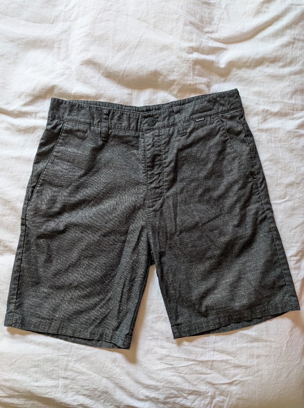 Hurley Men's Dark Charcoal Flat-Front Shorts